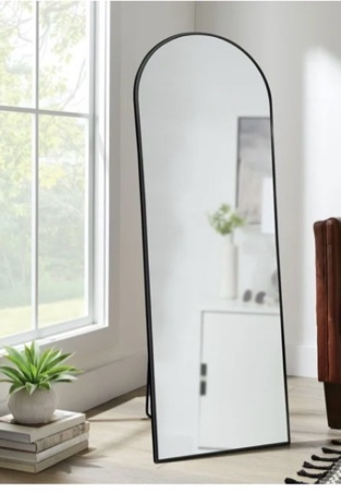 member's mark 22" x 67" metal arch floor easel mirror, black or brass