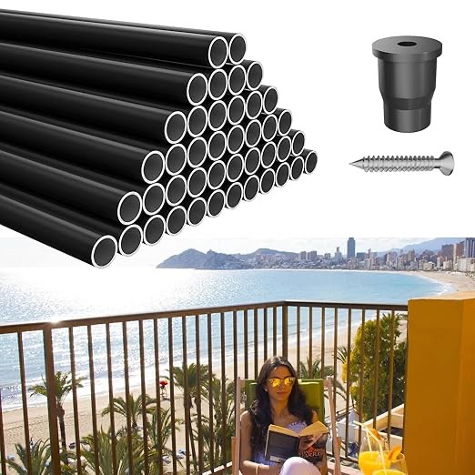 Jasdego 100 Pack 36'' Aluminum Deck Balusters Round Aluminum Balusters for Deck Railing 3/4" Diamete