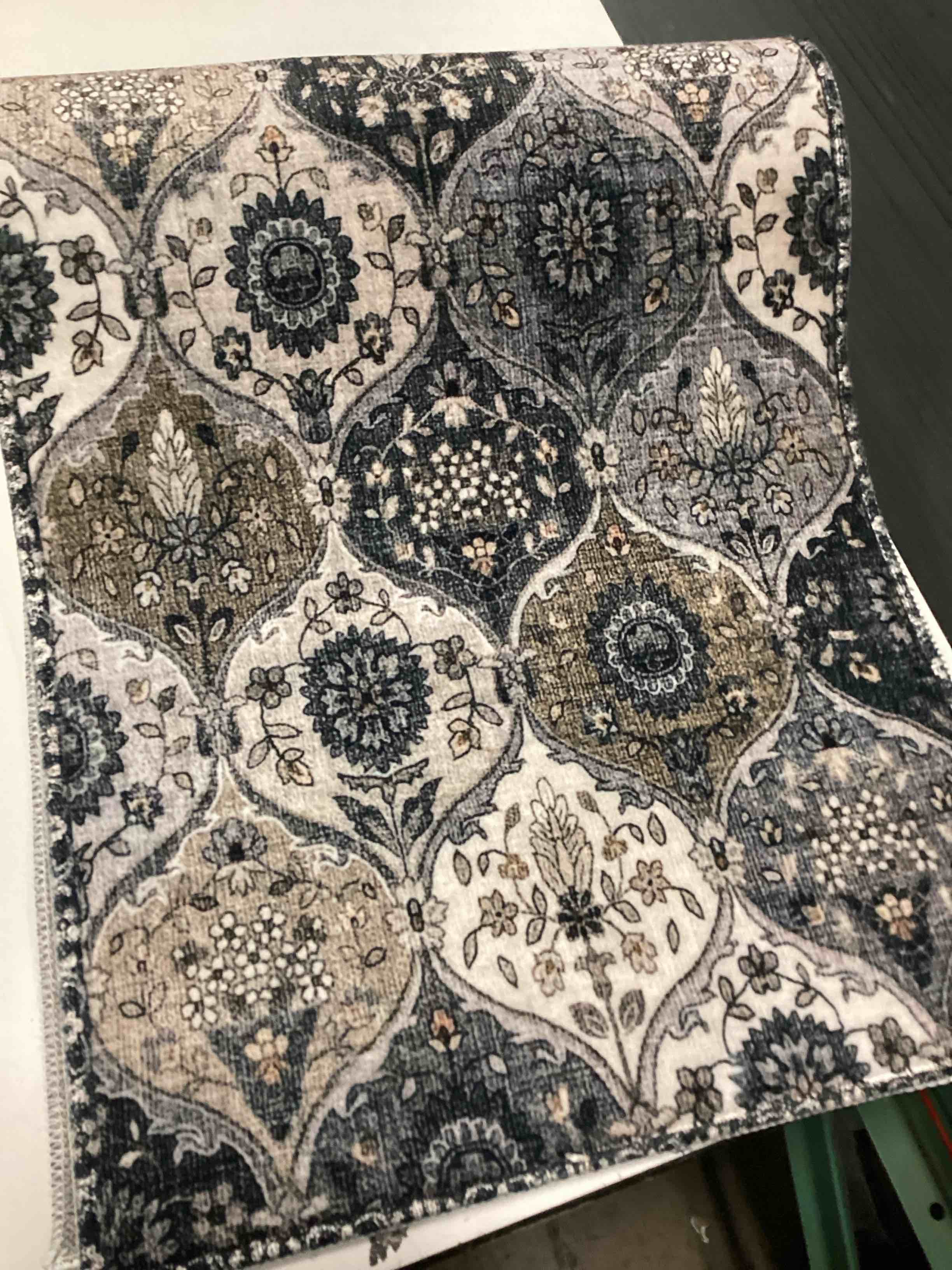 Condition photo showing Good Condition for RUGSURE Washable Area Rugs - Perfect for Living Room, Bedroom, Kids Room, Nursery - Stain & Water Resistant Non-Slip, Pet & Child Friendly, Vintage Tribal Area Rugs (Navy, 2'6'' x 8')