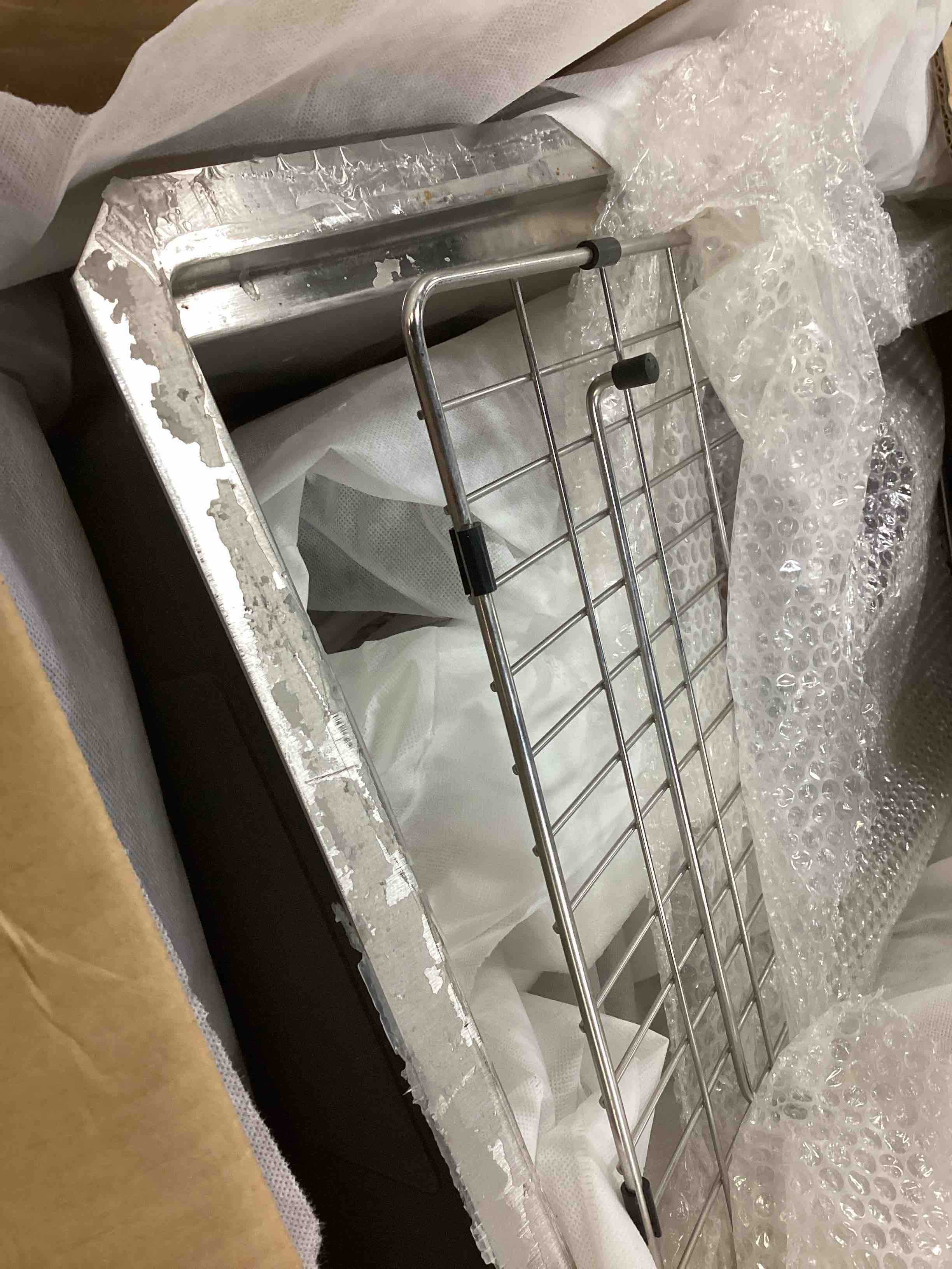 Condition photo showing As Is for Logmey Kitchen Sinks 33x22 Drop In Kitchen Sink Workstation 33 Inch Topmount 304 16 Gauge Stainless Steel Single Bowl 9" Deep Handmade Sink 33x22x9 Workstation Sink 33x22-W