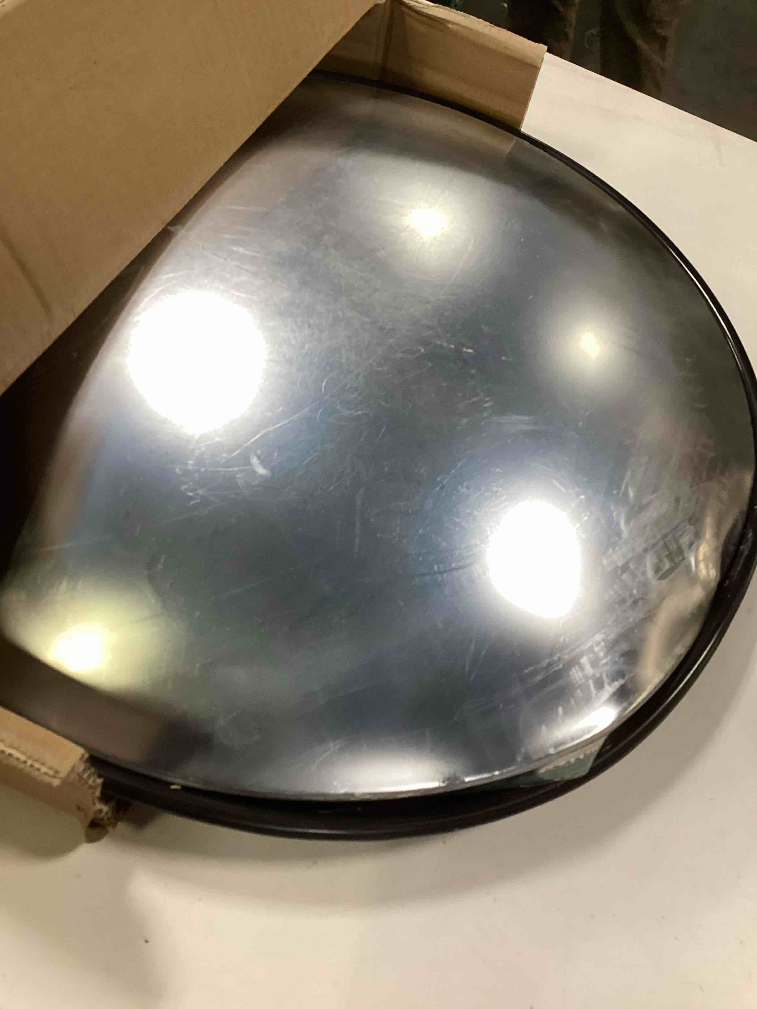 Condition photo showing New/Like New for Convex Mirror - 18" Security Mirror for Business, Garage, Warehouse, Office. 18 Inch Convex Safety Mirror Indoor Outdoor with Clear View Wall-Mounted 18" Indoor