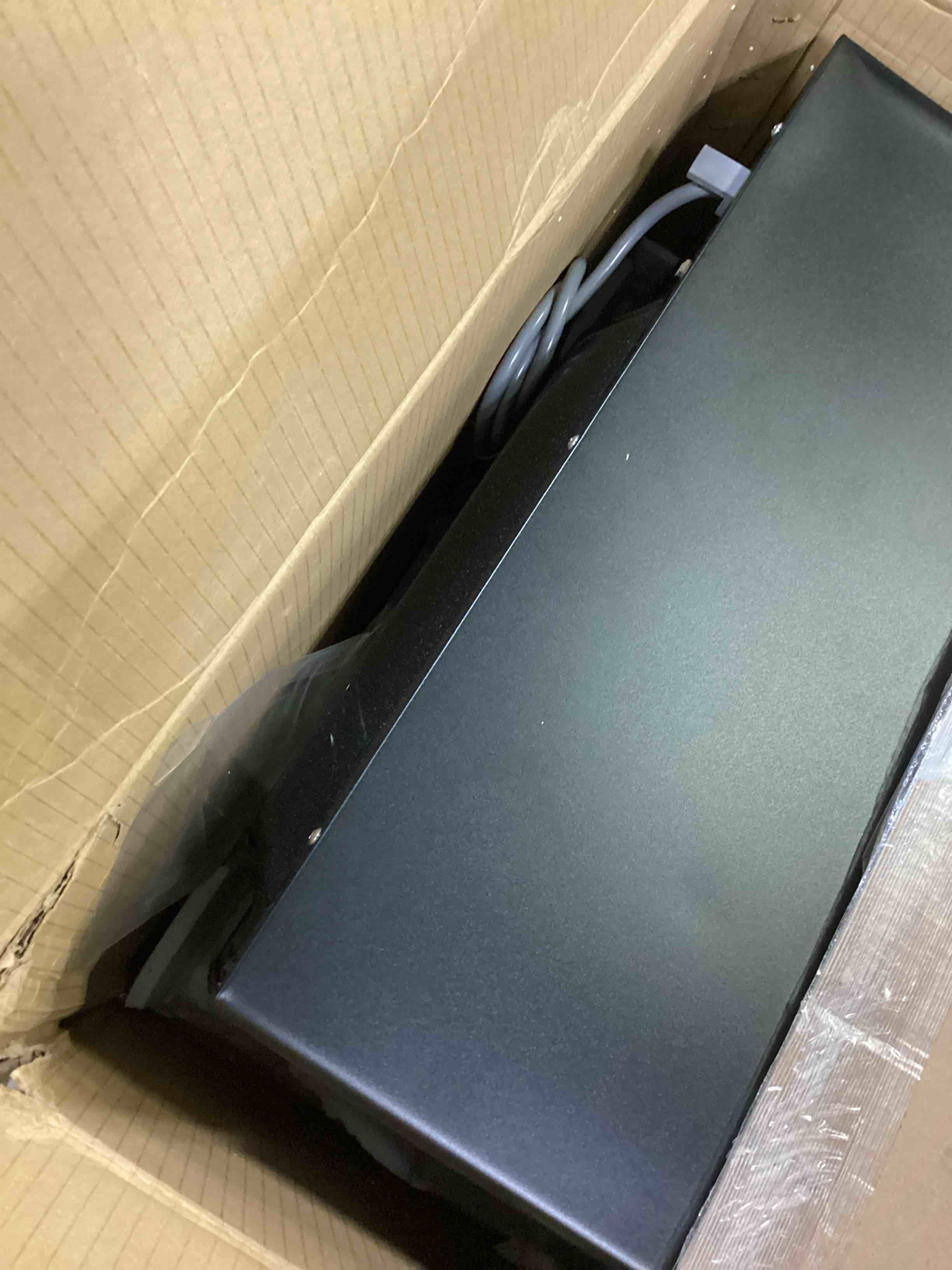 Condition photo showing As Is for SAMSUNG 1.9 cu. ft. Countertop Microwave with Sensor Cooking, Stainless Steel, MS19DG8500SRAA