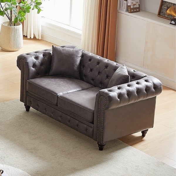 63.5" Contemporary Design Chesterfield Sofa