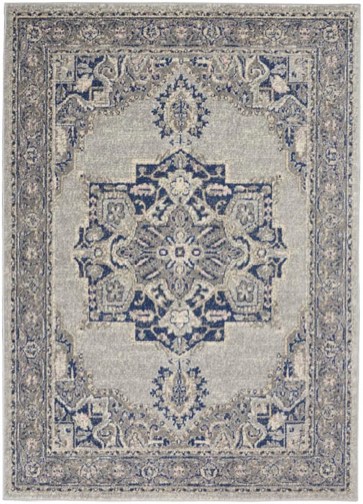 Nourison Tranquil TRA14 Grey - Navy Area Rug