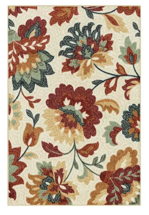 Sonoma Goods For Life® Washable Throw & Kitchen, Entry or Laundry Room Rug, Red Natural Floral