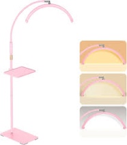 Lash Huseman For Eyelash Tech With Tray, Half Moon Huseman For Lashes And Estheticians, LED Floor Lash Lamp For Eyelash Extensions, Nail Art, Tattoo Art And Skincare