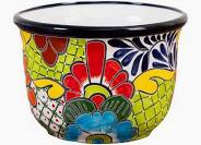 9in. x 12.5in. Handmade Mexican Talavera Ceramic Planter