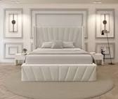 Dierra Upholstered High Headboard Storage Bed w/Hydraulic Gas Lift, Wood Slat System & Under Bed Storage