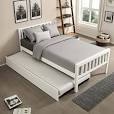 twin bed size with trundle - white
