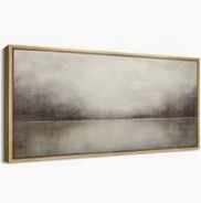minimal landscape tranquil neutral abstract landscape retro moody extra large framed art home decor