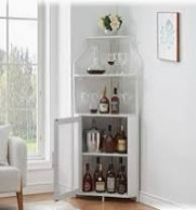corner wine bar rack cabinet with detachable wine rack, home bar cabinet
