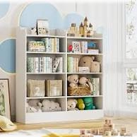 Hartleigh 49" H 5 Tier Kids Bookshelf with 10 Cubes