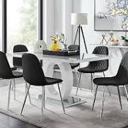 INCOMPLETE Giovani 6 person Grey Dining table base only 3/3