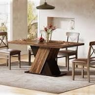 55-Inch Rectangle Dining Table for 4, Farmhouse Kitchen Table for Small Spaces