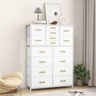 Kelsea 16 - Drawer Dresser, Chest of Drawers,Tall Dresser,Fabric Dresser Storage Tower for Bedroom,Hallway
