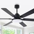 Barbaraann Industrial 60-Inch Large LED Ceiling Fan with Light Kit And Remote