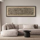 Geometric Line "Abstract Brown Black Wabi Sabi Minimalist Extra Large Framed Artwork Wall Pictures