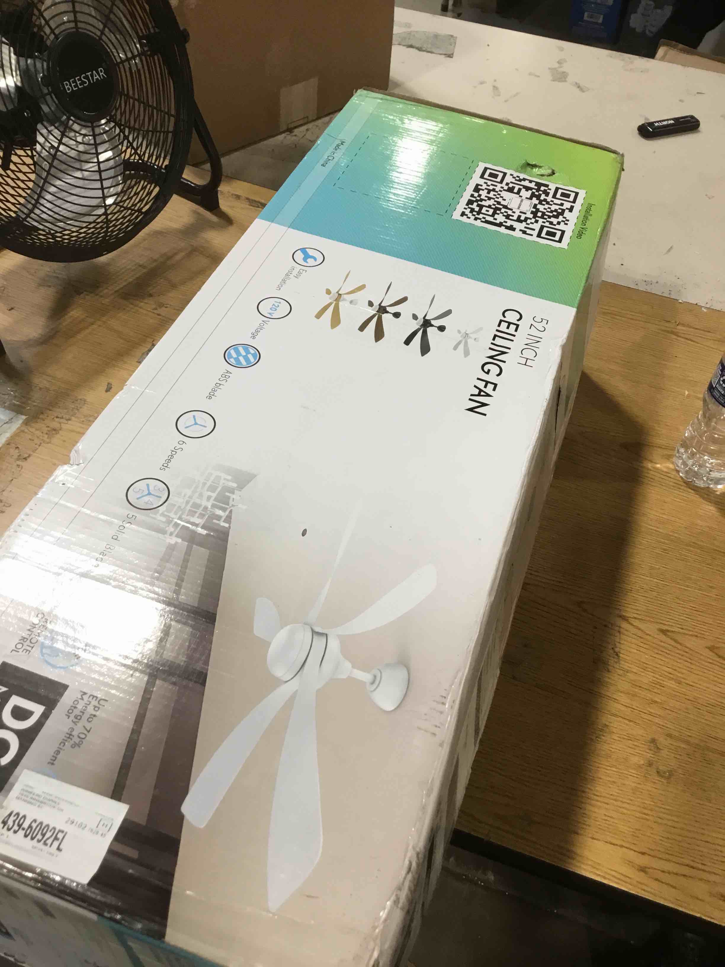 52" White Smart Ceiling Fan with LED Light, App/Remote Control, 6-Speed Reversible DC Motor - Smart Control(Remote+APP+Voice Control)