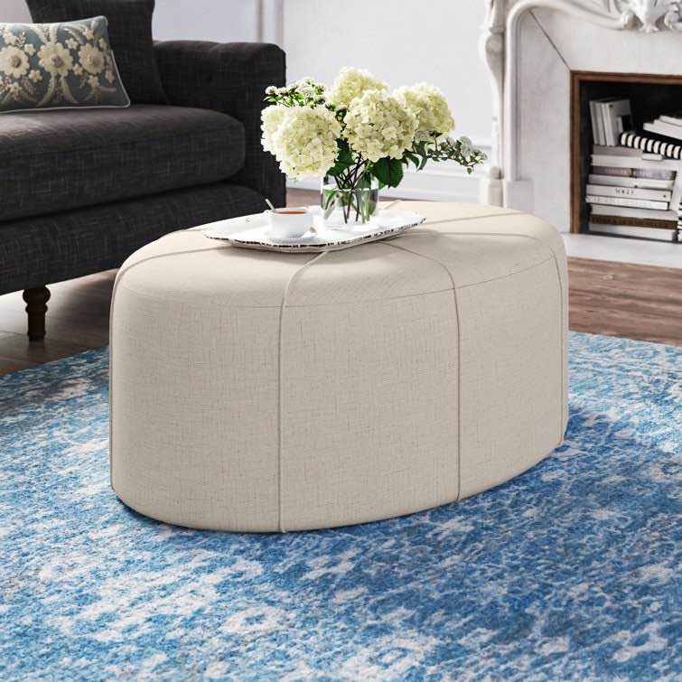 Mimi Tufted Cocktail Ottoman Upholstery Color: Cream