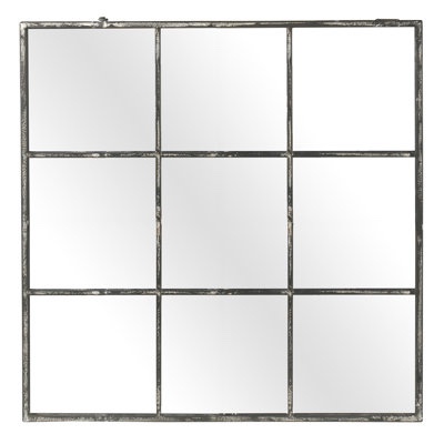 antique square panel mirror