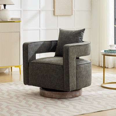 Davidanthony 29.2" W Swivel Barrel Chair