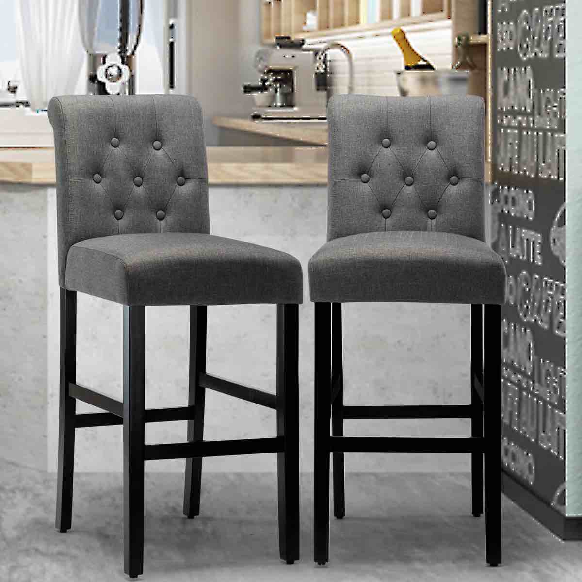 Ashlee Solid Wood Bar Stool (Set of 2)