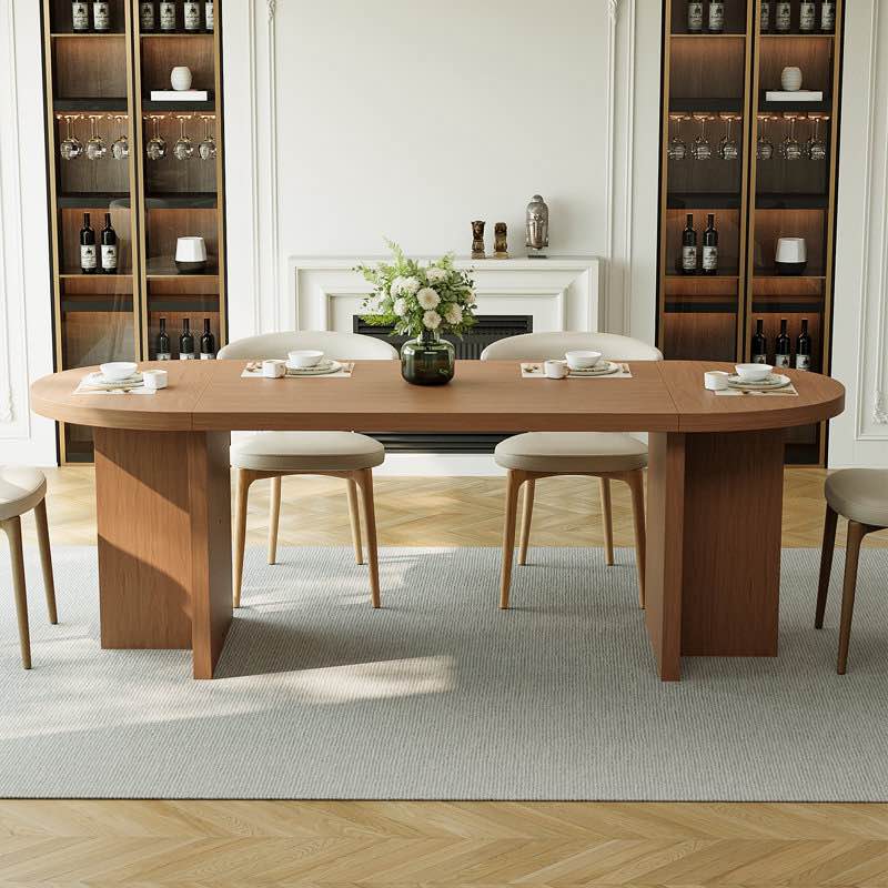 (incomplete) 70.87” Modern Oval Kitchen Dining Table For 6 People With Double Robust Pedestal