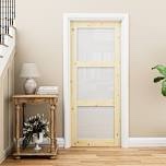 3-Lite Frosted Glass Door Slab Interior Pine Solid Wood With Jamb / DOOR SEAL STRIP