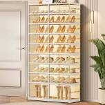 9-tier 18-36 pairs plastic stackable shoe storage cabinet for entryway easy assembly