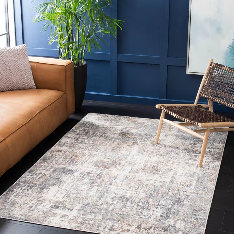 Zachary abstract ivory gray area rug