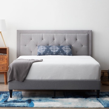 upholstered diamond tufted platform bed with drawers