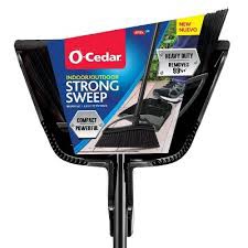 O-Cedar Indoor & Outdoor Strong Sweep Broom & Brush Bundle | Heavy Duty Bristles Remove 99% of Dust 