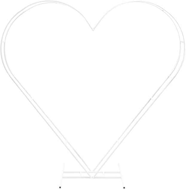 White 6.7FT Heart Shape Wedding Metal Arch Backdrop, Iron Flower Balloon Arbors Stand for Wedding Birthday Party, Graduation Decorations and Baby Shower