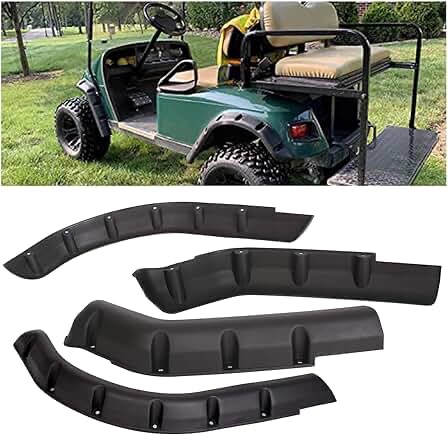HECASA 4pcs Front and Rear Standard Fender Flares Compatible with 1994-2013 Golf Cart EZGO TXT Model