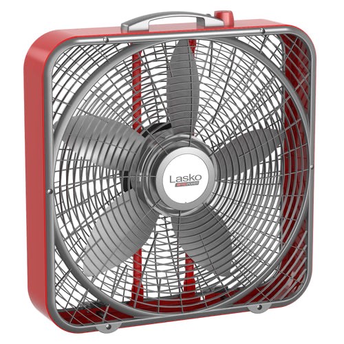 lasko 20" 3-speed pro powerâ„¢ industrial grade box fan, b20548, red