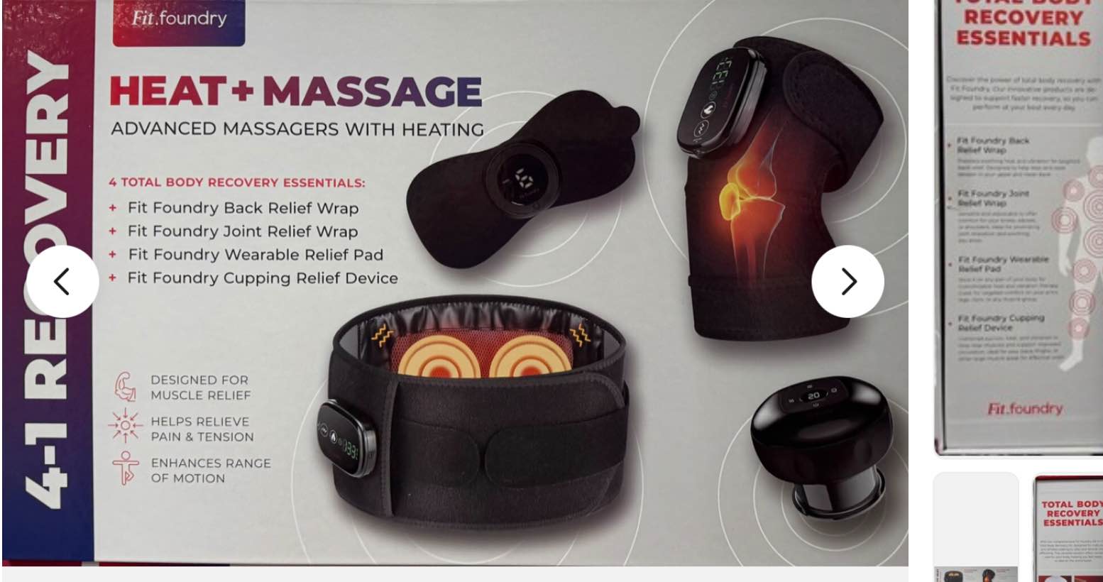 Fit Foundry Feat Massage Recovery Kit 4in1 Heat & Massage