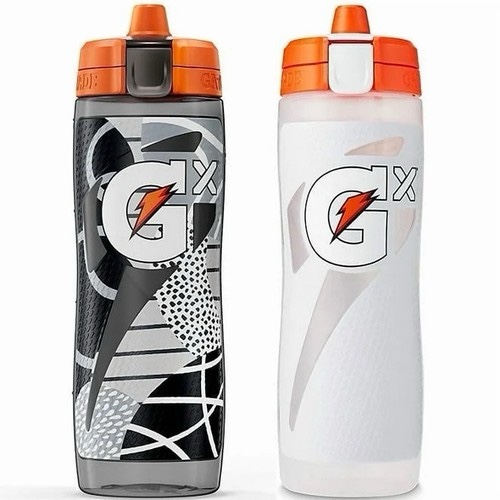 Gatorade 2 Pack G oz. Montage Water Bottles Black/White