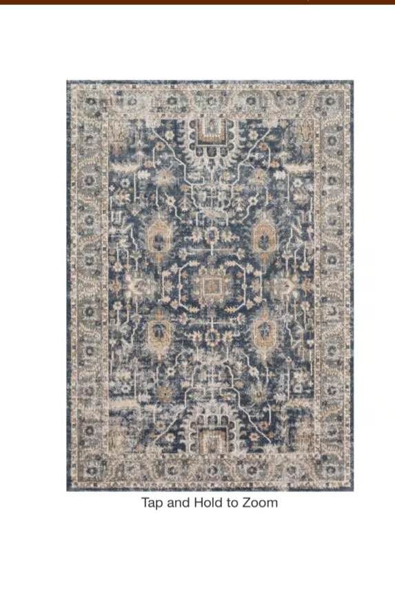 Teagan Denim/Pebble 6 ft. 7 in. x 9 ft. 2 in. Traditional