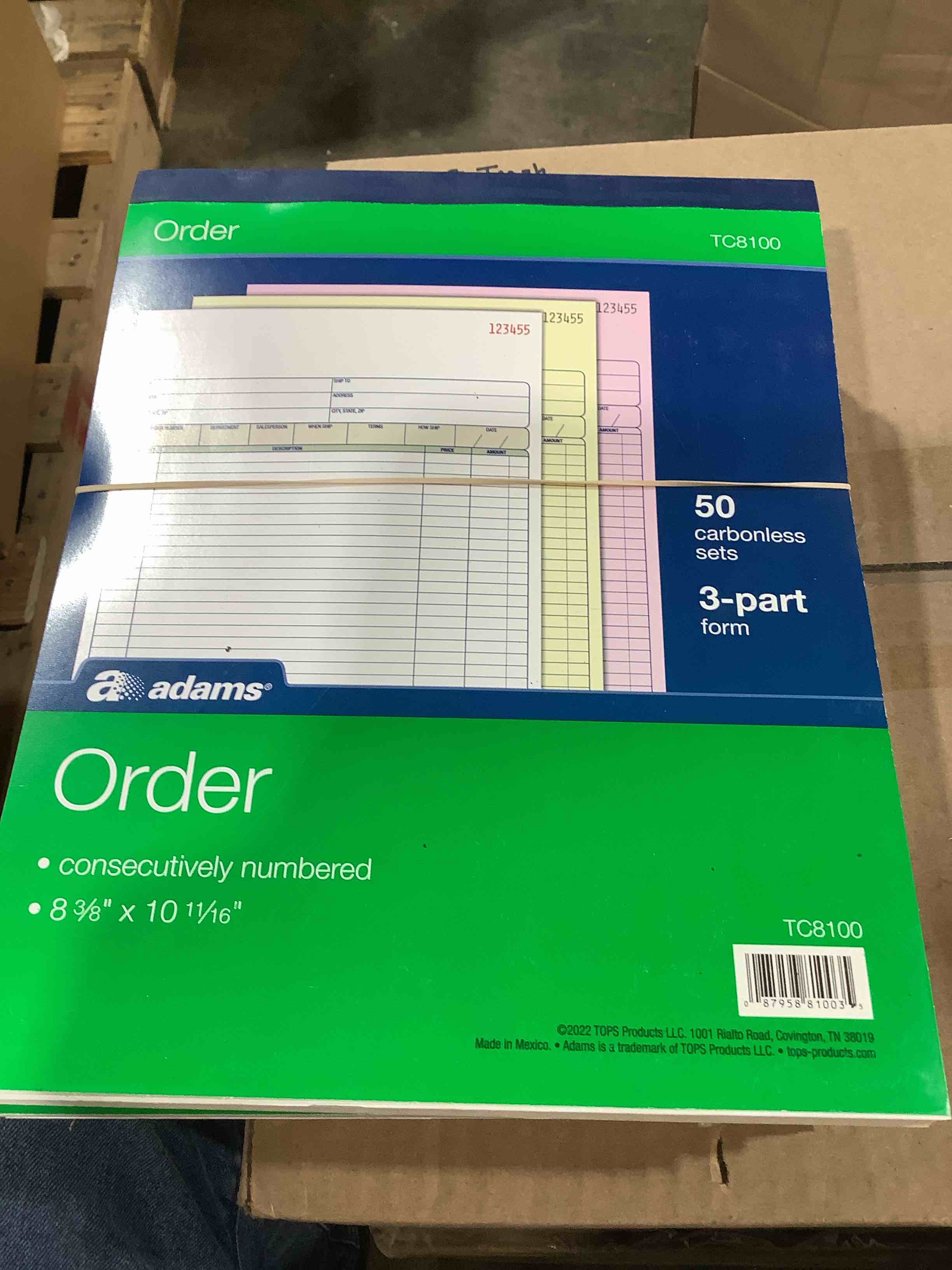 Adams 3-Part Carbonless Sales Orders Book 10.69 L x 8.38 W 50 Forms/Book 301697