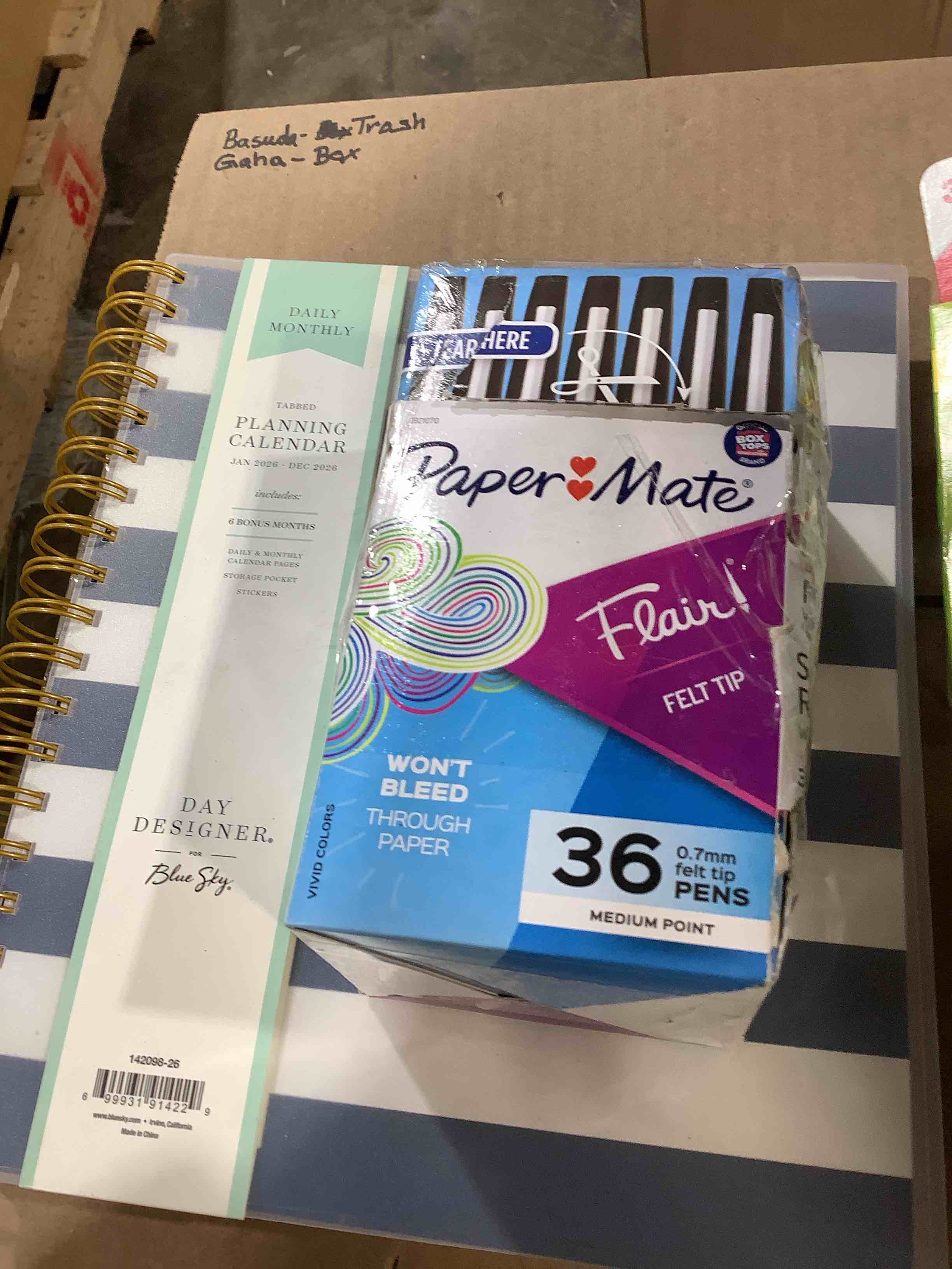 Paper mate 36 pen medium point black felt, 2026 planning calendar