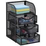 mind reader desktop accessory storage  paper binder clip basket  workspace  office  metal  black