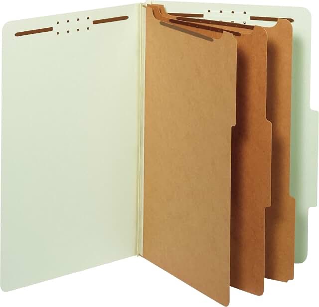 globe-weis classification folders legal 3 dividers 29091
