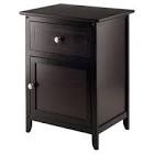 eugene nightstand - espresso - winsome: wood composite bedside cabinet with storage