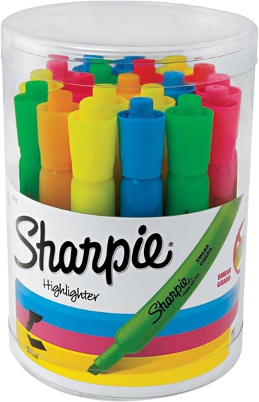 sharpie accent tank-style highlighters chisel point assorted colors 20 count, 2 pack