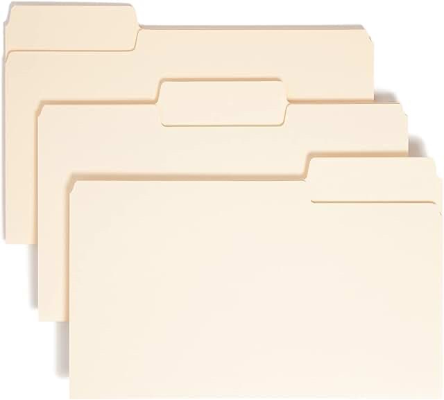 smead supertabâ® heavyweight file folder  oversized 1/3-cut tab  legal size  manila  50 per box (15401)
