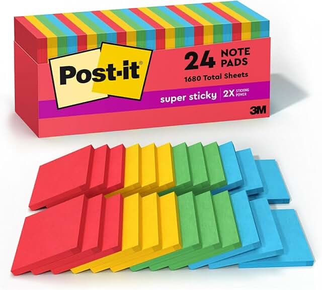 post-it® super sticky notes 3 in x 3 in marrakesh collection 24 pads/pack 70 sheets/pad cabinet pack