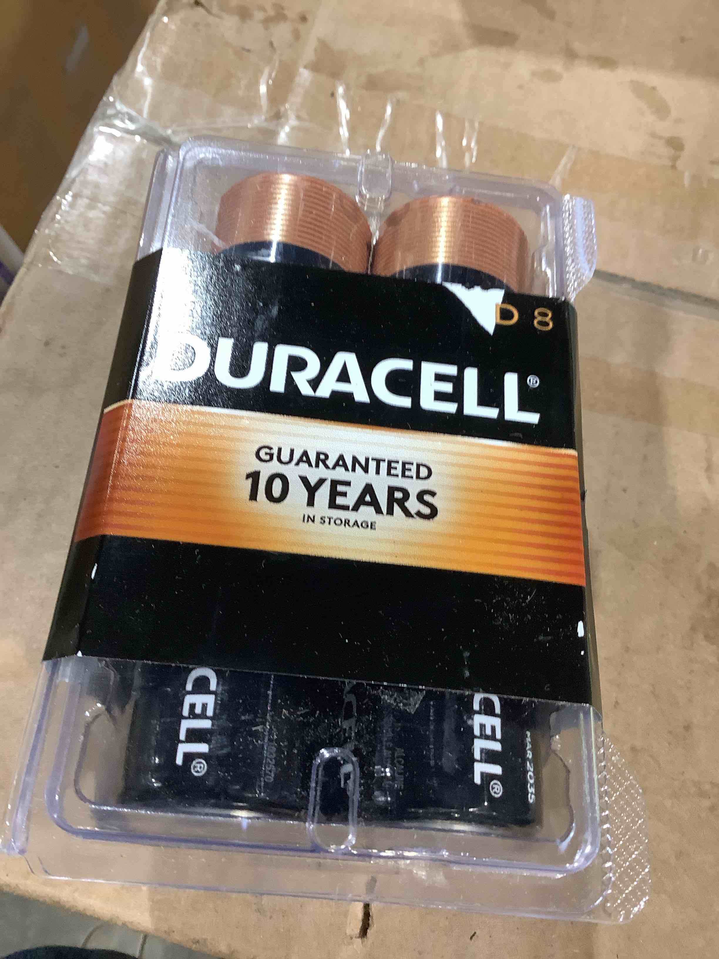 duracell coppertop alkaline d batteries  8 count, in office