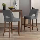 upholstered counter-height bar stools, gray, 2 count