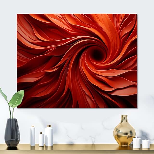 Orange and red abstract spiral dreamscape metal