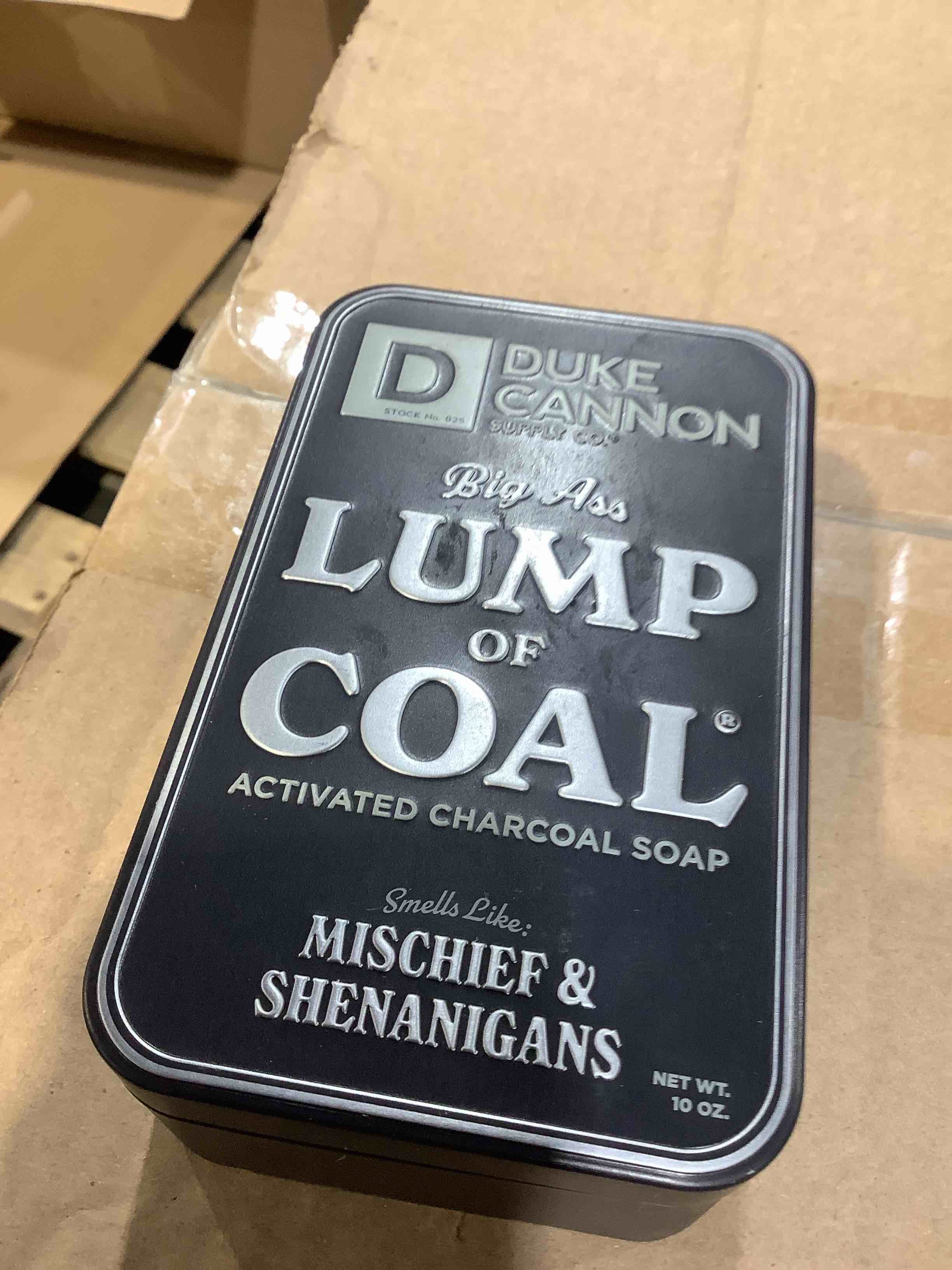 Condition photo showing New/Like New for duke cannon supply co. lump of coal bar soap - 10oz - collectable tin edition